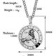 thumbnail image 2 of Collar con colgante de acero inoxidable con forma de disco de moneda y horóscopo del zodíaco de las 12 constelaciones para mujeres y hombres -ACGIV--Sagitario-Código de producto 35229 Sagitario, 2 of 2