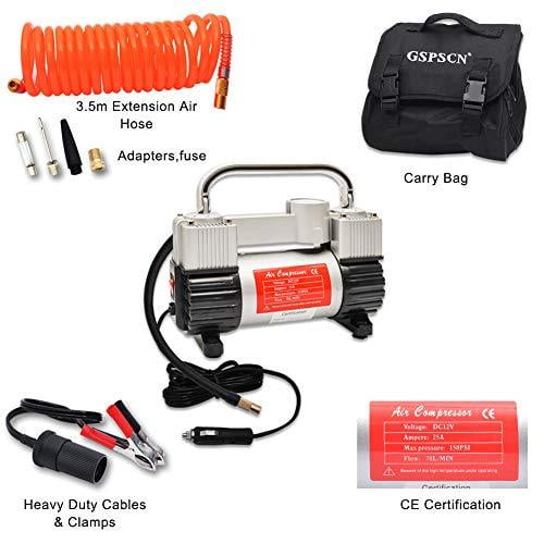 12v Pneu de voiture Gonfleur à cylindre unique Compresseur d’air Métal