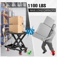 thumbnail image 3 of Memoryfield Hydraulic Lift Table Cart, 1100 lb Capacity Manual Scissor Lift Table, Locking Wheels & Non-Slip Platform, Heavy Duty Material Handling Cart, Black, 3 of 7