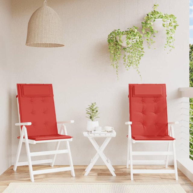 vidaXL Coussins de Chaise à Dossier Haut 2 Pcs Rouge Tissu Oxford