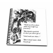 3dRose Which way ought I go from here Chesire cat - Alice in Wonderland quote - Mini Notepad, 4 by 4-inch