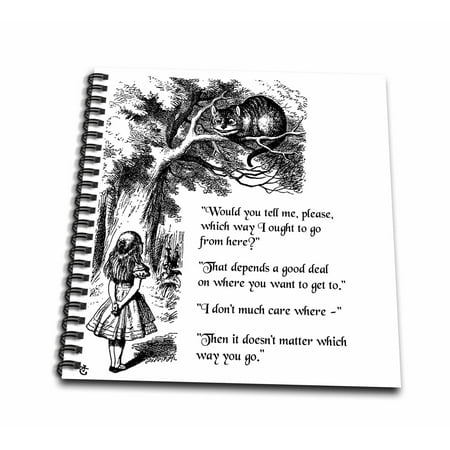 3dRose Which way ought I go from here Chesire cat - Alice in Wonderland quote - Mini Notepad, 4 by 4-inch