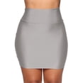 thumbnail image 3 of Clearance! Hontri Skirts for Women Fashion Women Stretch Tight Sexy Skirt Solid High Waist Short Slim Mini Skirts Skirts for Women Grey,M, 3 of 6