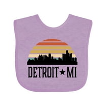 Inktastic Detroit Michigan Skyline Retro Boys or Girls Baby Bib