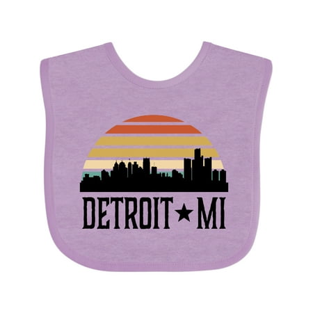 

Inktastic Detroit Michigan Skyline Retro Gift Baby Boy or Baby Girl Bib