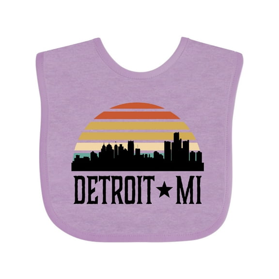 Inktastic Detroit Michigan Skyline Retro Boys or Girls Baby Bib