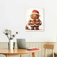 thumbnail image 2 of COMIO Christmas Bakery Gingerbread Sign Santa Cookies Candy Cakes Xmas Cafe bar Home Wall Art Decor Wreath Sign Red Christmas Metal Tin Sign Art Postr Easter, 2 of 4