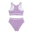 thumbnail image 4 of Cethrio Girls Bikinis Swimsuits, Beach Summer 2 Piece Holiday Swimsuit Tops with Bottoms Sets Purple Size 14-15T, 4 of 8