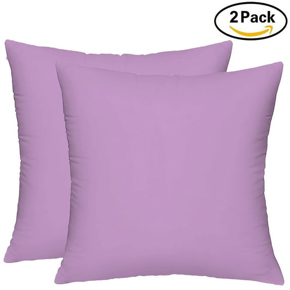 The Great American Store Brushed Microfiber Solid Lavender, Euro Square Throw Pillowcases with Hidden Zippered (15"x 15") - Hotel Quality - Wrinkle, Fade, Stain Resistant - Hypoallergenic