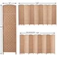 thumbnail image 2 of Room Divider 8-Panel Room Partition, Foldable Freestanding Room Dividers, 6 ft Office Partition Walls Wood Divider Folding Portable Privacy Screen,Natural, 2 of 7