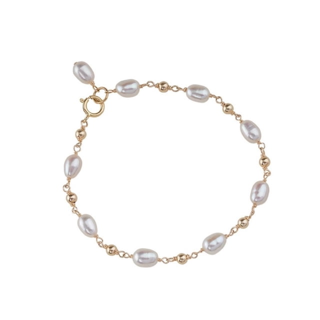 Elegante pulsera de perlas para las mujeres delicada cadena de metal con pequeñas perlas de joyería de moda para su delicada pulsera ajustable