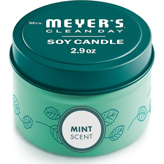 Mrs. Meyer's Clean Day Soy Candle Mint - 12 Hour Burn Time - Single, 2.9 oz