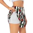 thumbnail image 3 of Lsque Rose Flowers Printed Women's Running Shorts with Liner Pockets,Elastic Quick Dry Workout Athletic Gym Yoga Shorts,Womens High Waist Shorts-Medium, 3 of 9