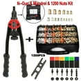 thumbnail image 1 of iMeshbean 13" Rivet Gun Kit Auto Pumping Rod Riveter Thread Setting Tool, With 6 Mandrels & 1200 Nuts, 1 of 10