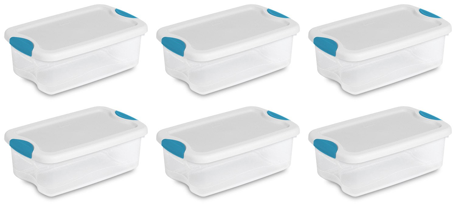 6 Pack Sterilite 18868006 35 Quart Clear Latching Storage Tote Box Containers