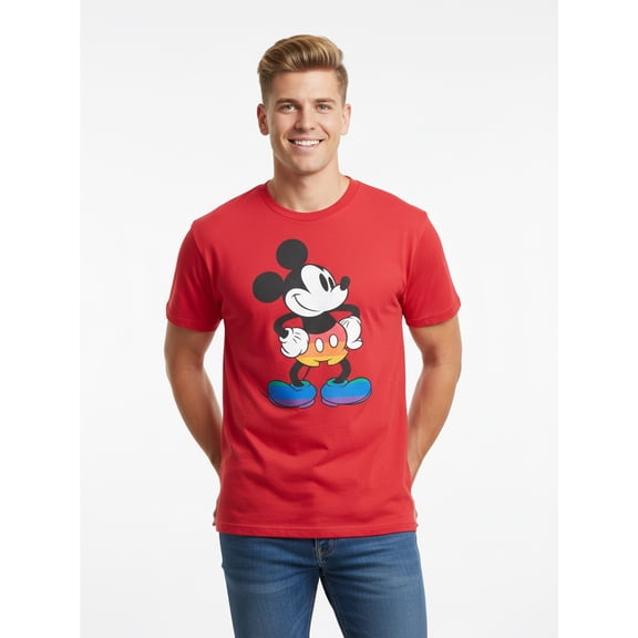 Disney Mickey Mouse, Men's & Big Men's Pride Graphic Tee, Proud Pose, Sizes S-3XL