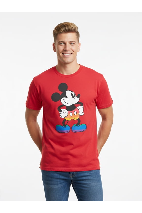 Mickey Mouse, Men's & Big Men's Pride Graphic Tee, Proud Pose, Sizes S-3XL