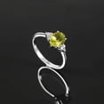 thumbnail image 3 of Peridot Ring Sterling Silver , Oval Cut Gemstone Ring , August Birthstone , Peridot Ring Silver, Peridot Ring Women, Promise Ring, 3 of 3