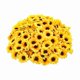thumbnail image 1 of 100 cabezas de girasol artificiales amarillas, cabeza de flor de simulación falsa para decoración de fiestas, bodas, pasteles, mini flores decorativas de girasol falsas, 1 of 4