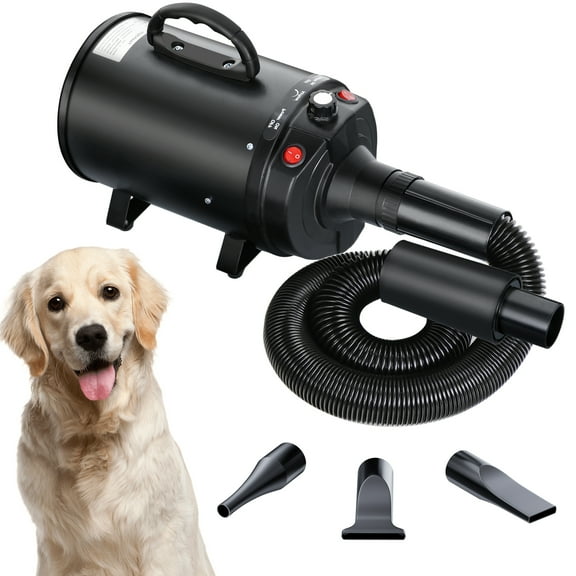BFANGB Portable Grooming Pet Dog Cat Hair Dryer with Quick Adjustable Temperature and 3 Nozzles for Efficient Home and Professional Grooming