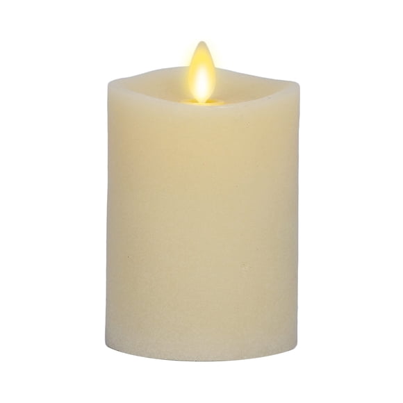 Vela LED sin llama de Lamp Luminara en forma de pilar, 7 x 11 cm, color marfil