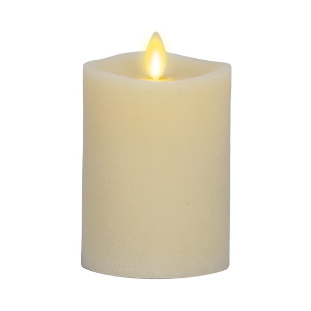 Vela LED sin llama de Lamp Luminara en forma de pilar, 7 x 11 cm, color marfil