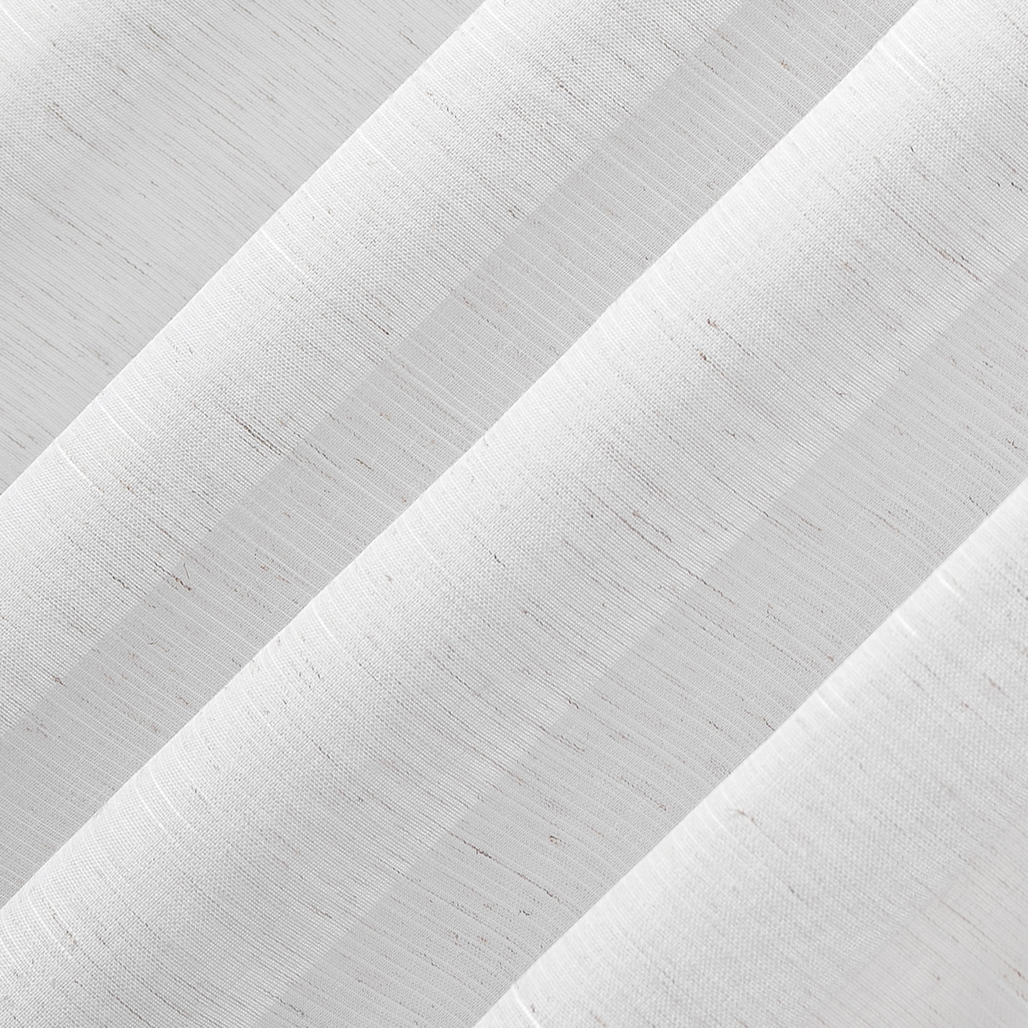 No. 918 Bethany Slub Textured Linen Blend Sheer Tie Top Curtain Panel, 50"x84", White