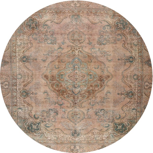 Ahgly Company Tapis d'Intérieur Lavables en Machine, Ronds Traditionnels Brun Or Foncé, Ronds de 3 Pi