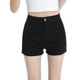 thumbnail image 2 of uublik Womens Shorts Jean Casual Stretchy Denim Summer Hot Short Black, 2 of 5