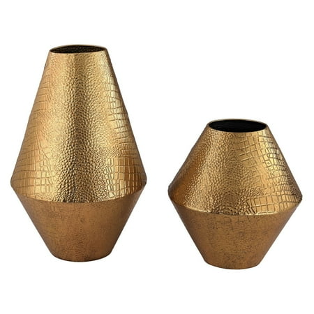 - Sterling Alligator Embossed Cone Vase - Set of 2