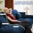 thumbnail image 4 of Villeston 133.8" 3-Seater Comfy Modular Sectional Sofa, U Shaped Couch with Deep Seat for Living Room(Velvet Navy Blue), 4 of 10