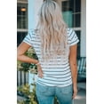 thumbnail image 1 of POGLIP Women's White Camo Pocket Striped T Shirt, 1 of 6