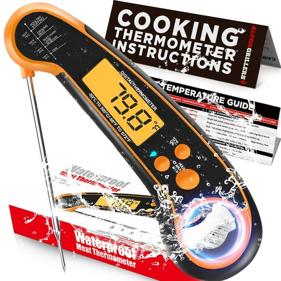 JIANIYA Meat Thermometer Digital - Instant Read Food Thermometer for Cooking, Candy, Oven, Grill and Deep Fry,Tail  Corkscrew