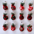 thumbnail image 4 of Bola de tela hecha a mano para Navidad, rejilla decorativa hecha a mano, colgante para árbol de Navidad, 4 of 5