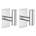 thumbnail image 1 of Ganchos para toallas de pared VAEHOLD, resistentes al agua, paquete de 2 unidades, plateados, 1 of 7