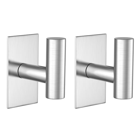 Ganchos para toallas de pared VAEHOLD, resistentes al agua, paquete de 2 unidades, plateados