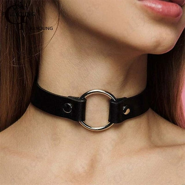 PU Leather Fetish Collar Gothic Rave Sexy Women Harness Collar Necklaces Fashion Body Bondage Cosplay Bdsm Erotic Accessories