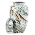 thumbnail image 2 of 10" Large Metal Classic Cremation Beautiful Printed Urns | Cremation Ash Remains Storage Funerary Urns | Adult Human & Pet Loss Urns (Chocodate Brown), 2 of 4