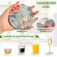 thumbnail image 3 of Haosy Set of 6 Drink Woven Coaster with Holder Heat Resistant Non-Slip Bar Coasters 4 Inches Red White Flower Embroidery, 3 of 7