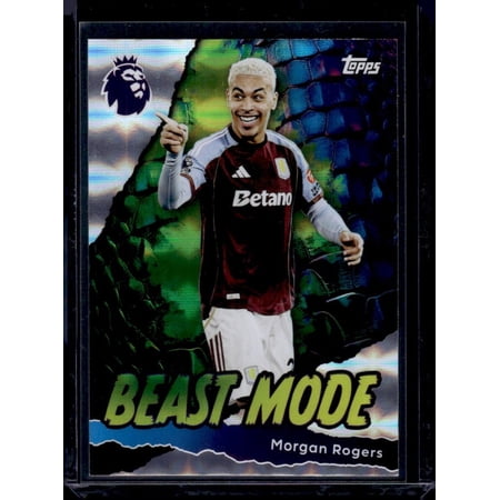 2025-26 Topps Premier League Soccer Card Aston Villa Morgan Rogers #30 Near Mint