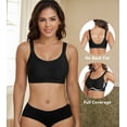thumbnail image 3 of Exerin Women's Wireless Bras Full Coverage Seamless Comfort Bra(Black,XXL), 3 of 6