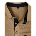 thumbnail image 3 of MAWCLOS T-Shirts pour Hommes Polo à Boutons Col à Revers Hauts d'Été Décontractés Plage Manches Courtes Blouse Kaki L, 3 of 5