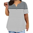 thumbnail image 2 of Xdegoge Plus Size Tops Womens Clothes Short Sleeve V Neck T Shirts Summer Trendy Loose Fit Tees Dressy Casual Blouses Oversized Tunic Tops Ropa Mujer Placed History Online, 2 of 6