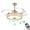 Gold-Bluetooth, variant on 42 Inch Retractable Ceiling Fan with Light and Remote Control, Modern Bluetooth Music Invisible Chandelier Fans with 3 Lights Level and 3 Speeds for Bedroom Dining/Living Room