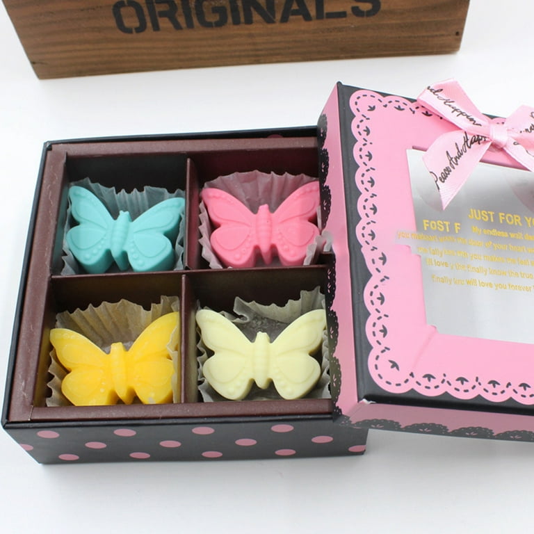 3 Pieces Butterfly Silicone Mold Gummy Candy Cake Fondant Mold Pink Chocolate  Mold Non-stick DIY Tool for Cake Decorating Polymer Clay