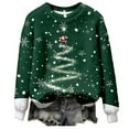 thumbnail image 3 of Cozy Holiday Charm Printed Crewneck Pullover For Casual Knit Sweater With Seasonal Graphic, 3 of 5