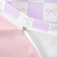 thumbnail image 4 of spefrowx Checkerboard Bowknot Bedding, Purple Minimalist Plaid Duvet Cover Full, Pink Reversible, 3 Pieces, 1 Duvet Cover and 2 Pillowcases, 4 of 6