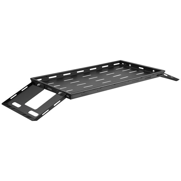 KFFKFF Rear Trunk Cargo Rack for 2007-2024 Jeep Wrangler JK, 300 lbs Load Capacity, Carbon Steel Storage Basket Tray with Net, Interior Luggage Organizer for Camping and Travel Gear, Black