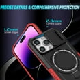 thumbnail image 4 of for iPhone 16 Pro Case with Camera Sliding Cover, [Compatible with MagSafe] with Magnetic Ring Kickstand, Military Grade Heavy Duty Protection Phone Case for iPhone 16 Pro, Red + Black, 4 of 10