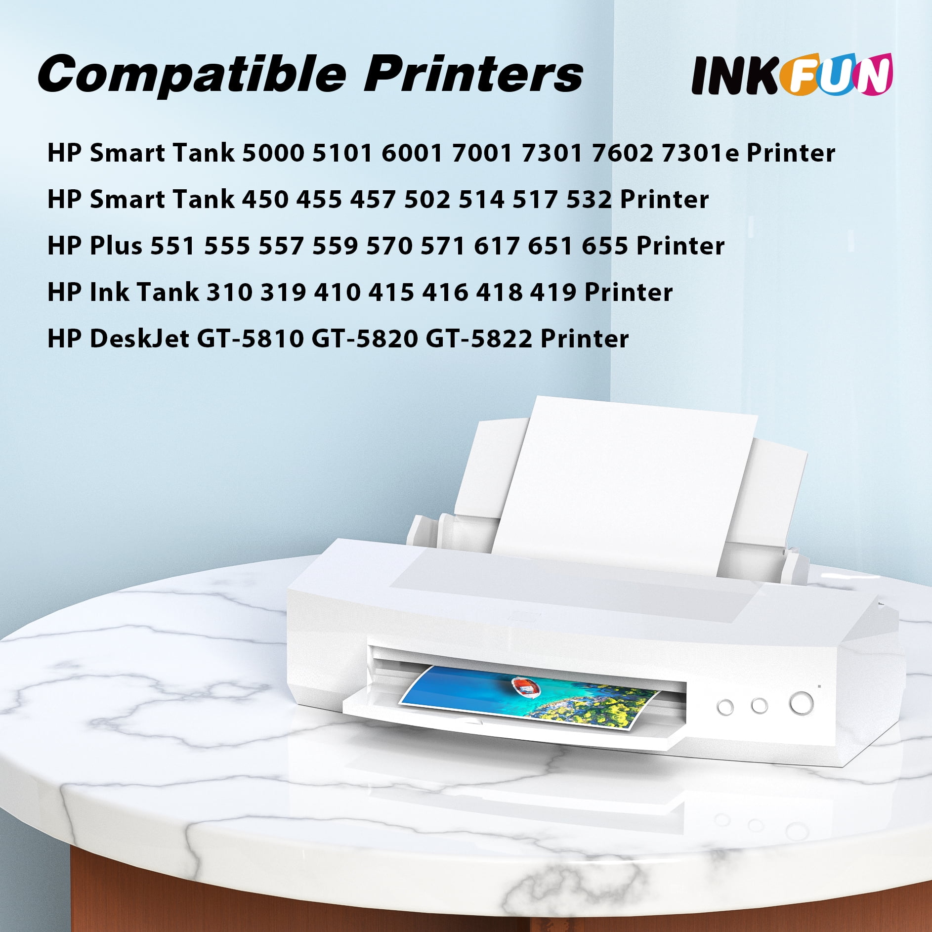 INK4U 31 32 XL 32XL Encre Compatible avec pour Smart Tank 7005 7006 7305 7306 7605 5105 pour Smart Tank Plus 455 515 559 570 655 750